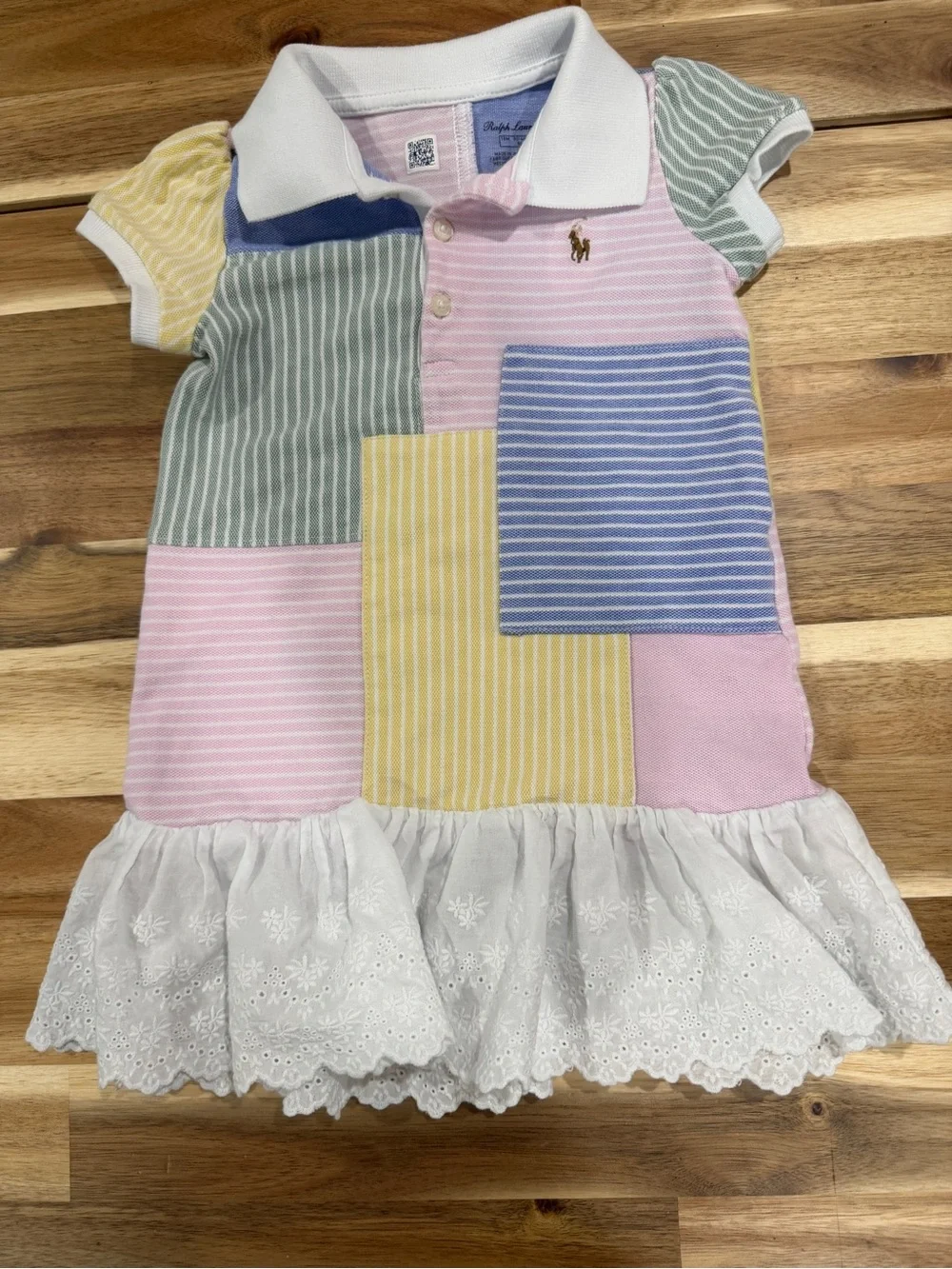 Ralph Lauren Girls Patchwork Mesh Polo Dress size 18 months
